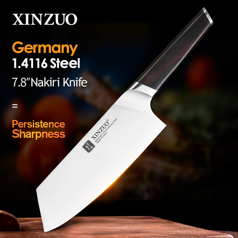 XINZUO-cuchillo rebanador de cocina de 7,8 pulgadas, herramienta de cocina de acero inoxidable, cuchillo afilado nakiri Newarrival, mango de ébano para verduras ► Foto 1/6