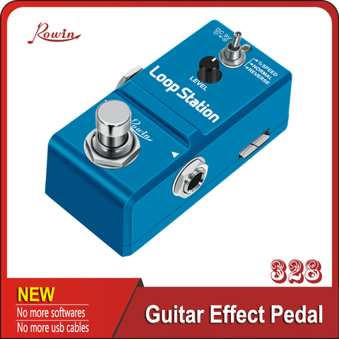 Rowin Loop Station Pedal de efectos Looper con tarjeta SD de 8G para 10 minutos de bucle, Overdubs ilimitados, 1/2 tiempo y marcha atrás… ► Foto 1/6