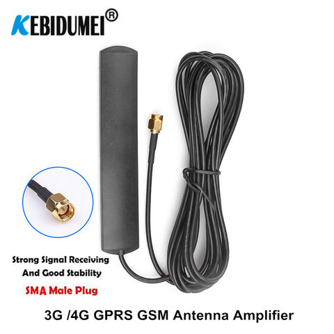 Amplificador aéreo de antena SMA GPRS 3M, Cable LTE, 3G, 4G, conector GSM, adaptador de rosca interna, 900/1800/2100MHz, 3DBi, 3-5V ► Foto 1/6