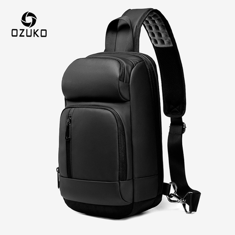 OZUKO-Bolso de hombro con carga USB para hombre, bandoleras cruzadas impermeables de alta calidad, para viaje corto, 9,7 pulgadas, para iPad ► Foto 1/6