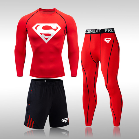 Chándal deportivo para hombre, ropa de compresión para gimnasio, correr, trotar, ejercicio, entrenamiento, medias Rashguard ► Foto 1/6