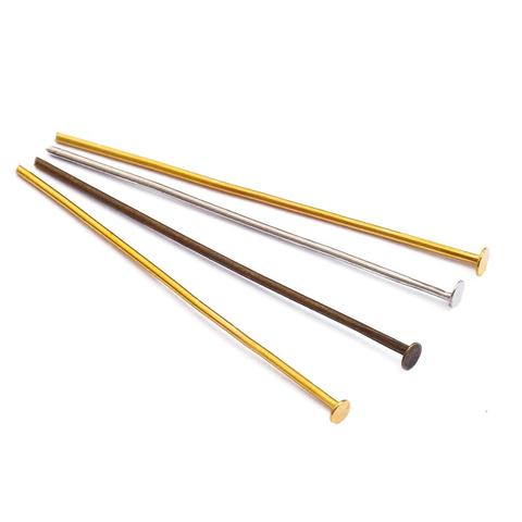 200 unids/bolsa de cabeza plana pines 20 25 30 40 50 60 70 mm Headpins agujas suministros de granos para la fabricación de la joyería DIY resultados suministros ► Foto 1/6