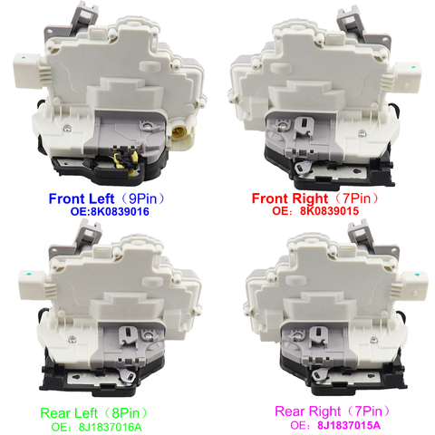 Actuador de pestillo de bloqueo de puerta Mecanismo Central Motor ajuste para Audi Q3 Q5 Q7 A4 A5 TT B6 10-18 Touareg para Porsche Cayenne 8J1837015B ► Foto 1/6