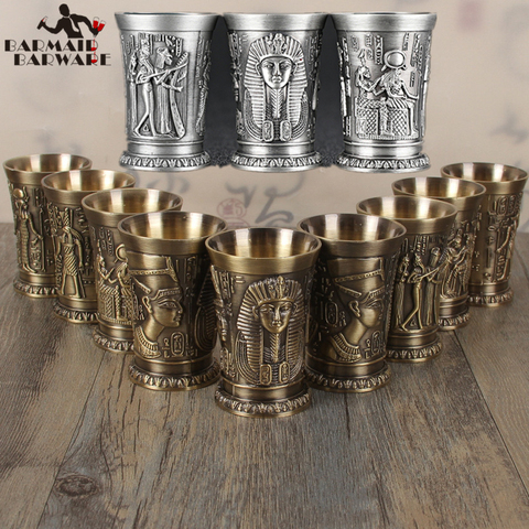 1 Uds. 40ml de aleación de Metal creativo Antiguo Egipto chupito de vidrio Bar accesorios para bebidas ► Foto 1/6