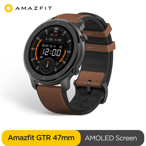 Amazfit-reloj inteligente GTR de 47mm, dispositivo resistente al agua hasta 5atm, con GPS y correa de silicona y cuero, 24 días de batería ► Foto 1/5