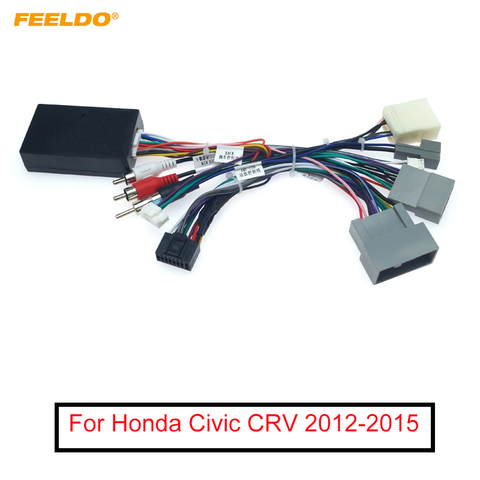 FEELDO-reproductor de Audio para coche, adaptador de Radio CD de 16 pines con caja Canbus para Honda Civic CRV, cableado multimedia ► Foto 1/6