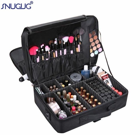 Bolso organizador de maquillaje profesional de alta calidad para Mujer, bolsa de cosméticos de gran capacidad, estuche de almacenamiento, Maleta de varias capas ► Foto 1/6