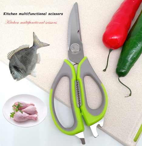 Tijeras de cocina, cuchillo para pescado, pollo, cortador multifunción de acero inoxidable, herramientas de cocina ► Foto 1/6