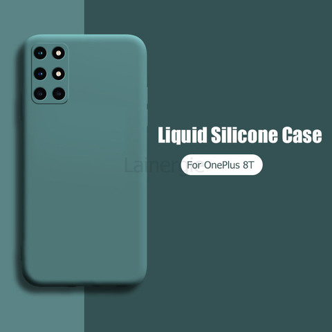 Funda de silicona líquida para OnePlus 8T, funda de protección suave mate para cámara OnePlus 8T One Plus 8T ► Foto 1/6