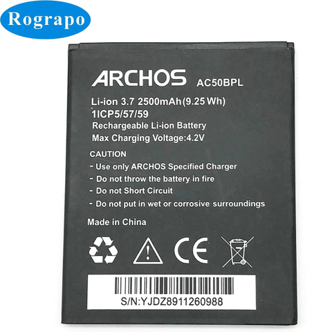 Batería de repuesto AC50BPL de 2500mAh para ARCHOS 50b, baterías de teléfonos móviles Platinum, novedad ► Foto 1/4