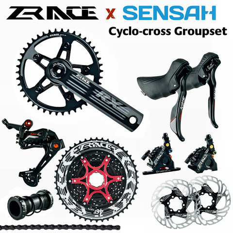 SENSAH-Conjunto de recambios para bicicleta de cross, kit SRX PRO con 1x11 velocidades, grupo de carretera 11s, cambio izquierda/derecha + desviadores traseros + freno de platos y bielas, ZRACE, bicis gravel ► Foto 1/6