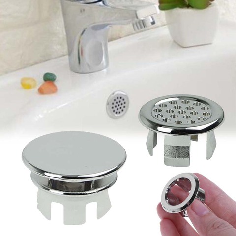 Tapa redonda para agujero de rebosadero, cubiertas de desbordamiento de lavabo de cerámica para cocina, hoteles, accesorios de baño, 2 uds. ► Foto 1/6