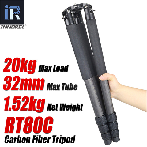 Trípode de fibra de carbono profesional para cámara, soporte RT80C para videocámara de 20kg de carga máxima, ideal para observación de aves, DSLR ► Foto 1/6
