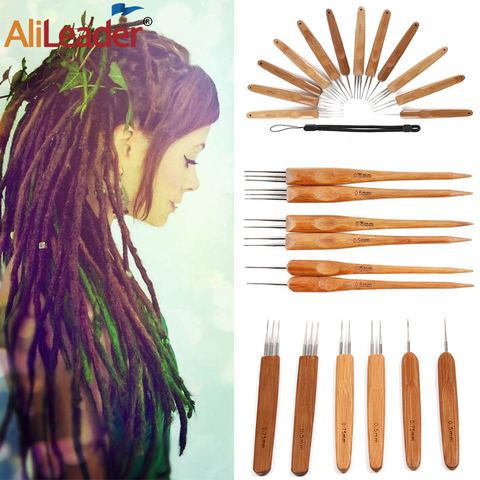 Alileader-aguja de rastas de ganchillo para extensión de cabello, 1/2/3, herramienta para hacer peluca, 0,5 Mm/0,75 Mm, 1 Uds. ► Foto 1/6