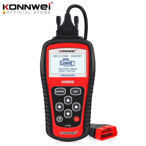 Original KONNWEI KW808 OBD escáner OBD2 Auto diagnóstico automotriz escáner herramienta admite puede J1850 motor Fualt lector de código ► Foto 1/6