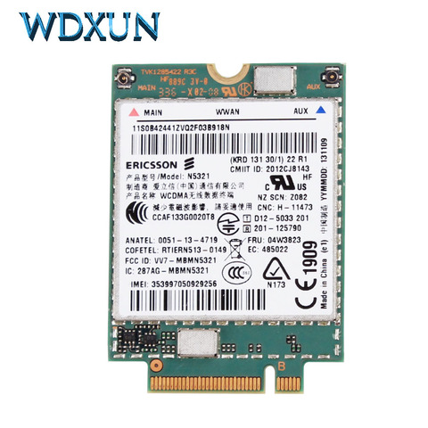 Nueva Ericsson N5321 N5321gw banda ancha móvil Hspa + Ngff Fru: 04w3842 04w3823 carbono X230s X240s T431s T440 S540 W540 Wcdma ► Foto 1/1