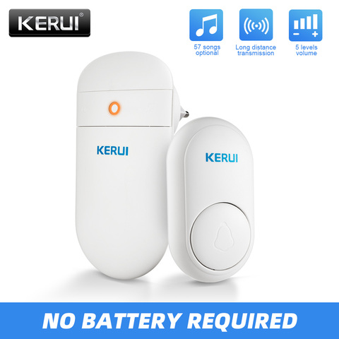 KERUI-timbre inalámbrico M518 de autogeneración, con 52 canciones, seguridad inteligente para el hogar, campana de bienvenida, luz LED con botón ► Foto 1/6