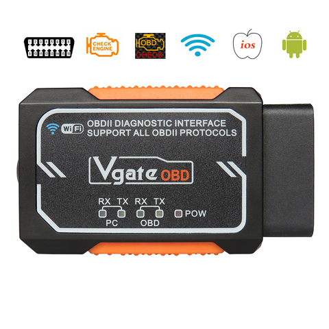 Vgate Elm327 WIFI inalámbrico OBD2 Auto escáner con chip PIC18F2480 adaptador herramienta de escaneo de diagnóstico OBDII para ios android ► Foto 1/6