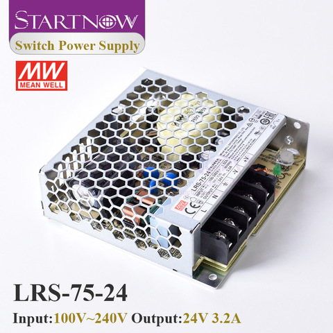 Interruptor LRS-75-24 Startnow, fuente de alimentación, controlador láser 12V 6a 24V 3.2A 75W, fuente de alimentación conmutada Original de Taiwán Meanwell ► Foto 1/6