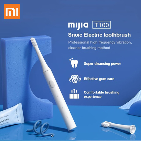 Xiaomi-cepillo de dientes eléctrico Mijia T100, cepillo de dientes inteligente Mi, recargable por USB, resistente al agua IPX7 ► Foto 1/6