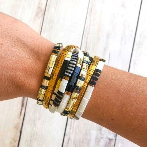 Go2boho-Pulseras Vintage de regalo para hombre y mujer, joyería de moda, brazalete de cuentas de Tila japonesa Miyuki para mujer, venta al por mayor, 2022 ► Foto 1/1