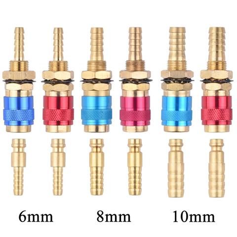 Adaptador de agua de Gas refrigerado por aire, conector rápido para enchufe de soplete de soldadura TIG MIG, 5mm y 8mm ► Foto 1/6