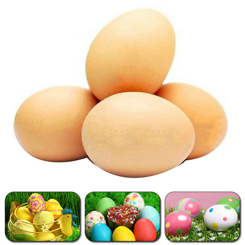 5 unids/lote 5,5*4cm pollo casa pequeña falso huevos de simulación de plástico huevos jaulas de animales de granja accesorios DIY pintura ► Foto 1/6