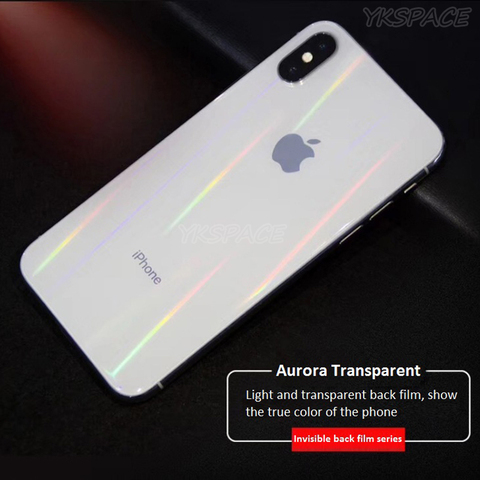 Película de hidrogel suave con degradado Aurora para iPhone, Protector de pantalla de TPU arcoíris para iPhone X Xs XR 11 12 mini Pro Max 7 8 Plus 6S, 2 uds. ► Foto 1/6