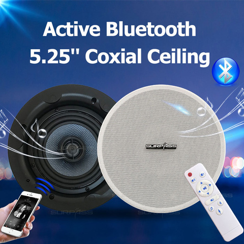 Impermeable Bluetooth altavoz de techo ducha Audio en casa coaxial estéreo HiFi sonido 25W sistema PA blanco en la pared para el cuarto de baño ► Foto 1/6