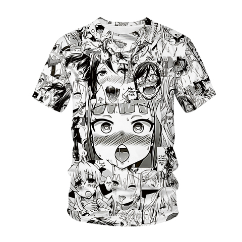 Camiseta con estampado Ahegao 3D de Anime para hombre y mujer, ropa de  calle con estampado de Hentai y cuello redondo, camiseta de Hip-Hop  Harajuku, Tops informales, ropa Sexy para chica -