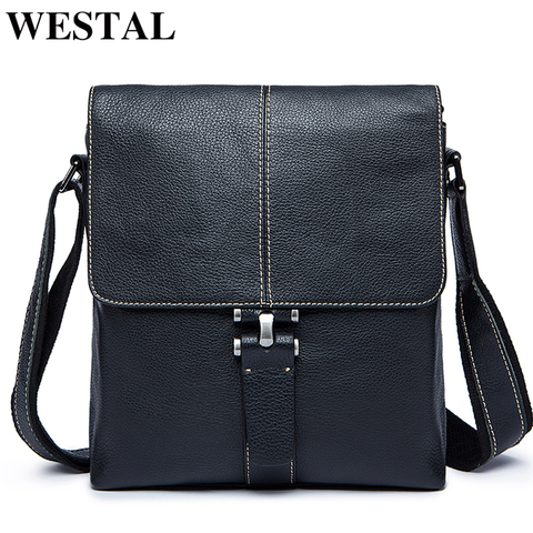 WESTAL Hombres Del Cuero Genuino Bolso de Mensajero Masculino Bolsas hombres Casual Hombre Hombro bolsos Crossbody flap bolso de cuero de los hombres bolso 8835 ► Foto 1/6