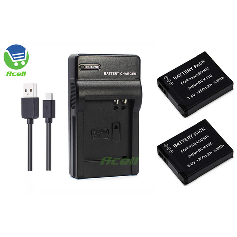 Batería de DMW-BCM13E + cargador USB para Panasonic DMC-TZ37 DMC-TZ40 DMC-TZ55 cámara de DMC-TZ70 reemplazo DMC-ZS50 DMW-BCM13 ► Foto 1/6