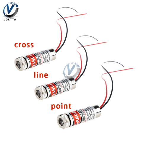 Cabezal de módulo láser, lente de vidrio enfocable, clase Industrial, viga ajustable, 650nm, 5mW, 3V, 5V, punto rojo/línea/Cruz ► Foto 1/6