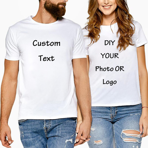 Camisetas de impresión personalizada para mujer, Camiseta holgada de cuello redondo, camiseta de marca con logotipo de foto artesanal, camiseta de texto personalizada para primavera y verano ► Foto 1/1