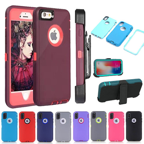 Funda a prueba de golpes para iPhone, funda protectora con Clip para cinturón, para iPhone 6, 6s, 7, 8 plus, X, XS, MAX, XR, 11 Pro, Max ► Foto 1/6