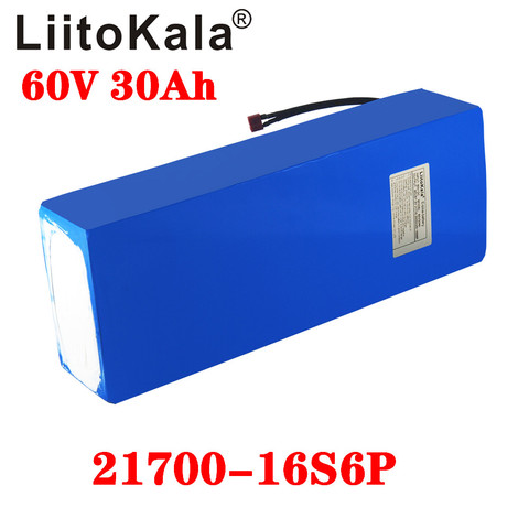 LiitoKala-Batería de litio de 60V y 30Ah para patinete eléctrico, compatible con bicicleta y patinete eléctricos de 1000W ► Foto 1/3