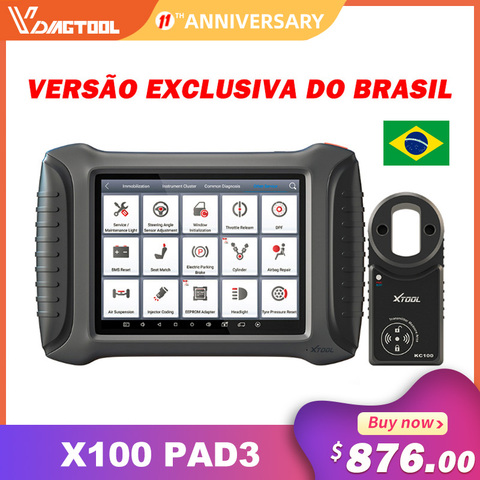 Brasil XTOOL más nueva para coche OBD2 programador clave X100 PAD3 profesional OBD2 herramientas de diagnóstico inmovilizador con Kc100 KS01 ► Foto 1/5