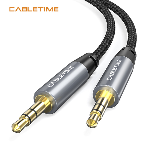 Cabletime Jack de 3,5mm de auriculares adiestra Grey de Cable de Audio Aux Cable de extensión Cable M/F para el Xiaomi Huawei P20 amplificador N226 ► Foto 1/6