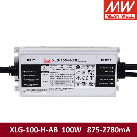 Meanwell-Controlador LED de potencia constante 3 en 1, atenuación IP67 XLG-100-H-AB 100W2100mA, fuente de alimentación Meanwell para cultivo de plantas ► Foto 1/5