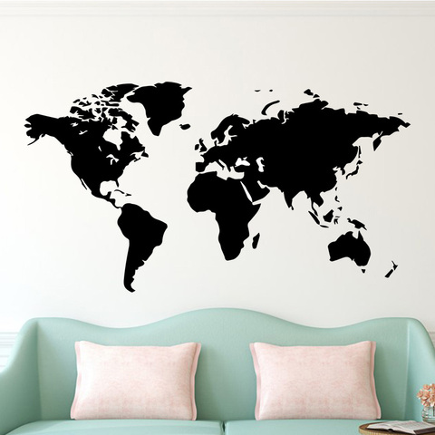 Gran calcomanía de pared 106cmX58, mapa del mundo para casa, salón, adhesivos de decoración de habitaciones, dormitorio, decoración, papel tapiz, Mural ► Foto 1/6