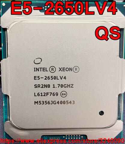 Intel Xeon CPU E5-2650LV4 QS versión 1,70 GHz 14 núcleos 35M LGA2011-3 E5-2650LV4 procesador E5 2650LV4 envío gratis E5 2650L V4 ► Foto 1/2