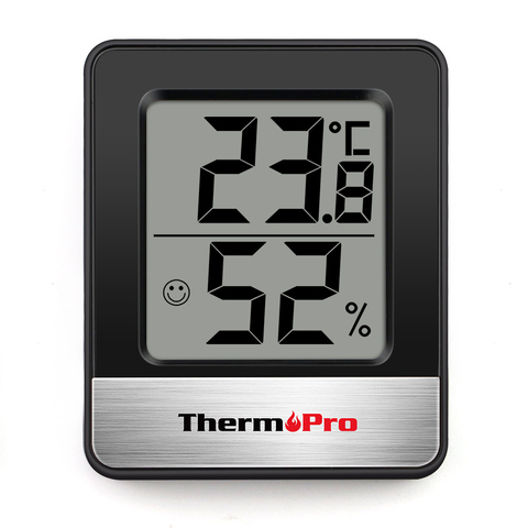 ThermoPro-Mini estación meteorológica TP49, termómetro de Habitación Blanca negro, higrómetro ► Foto 1/6