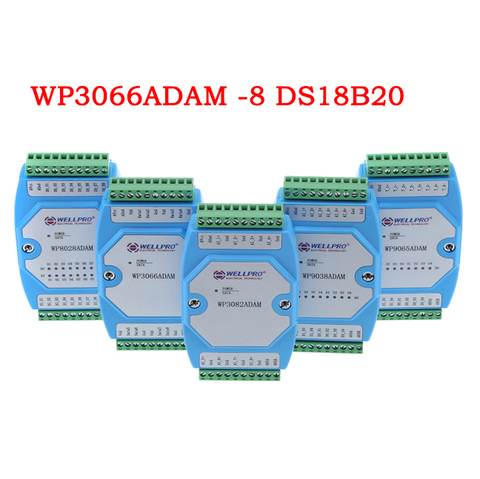 Sensor de temperatura de entrada de 8 canales DS18B20 módulo RS485 MODBUS RTU WP3066ADAM ► Foto 1/5