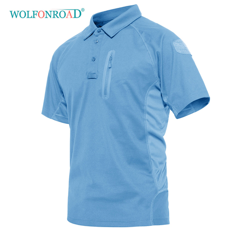 WOLFONROAD-camisetas de secado rápido para hombre, camisas masculinas transpirables para Golf, senderismo, Deportes Militares, tenis, entrenamiento, trabajo ► Foto 1/6