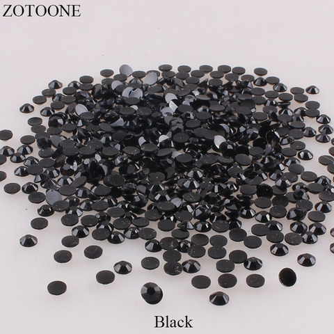 ZOTOONE 1000 piezas plana arte de uñas resina negro diamantes de imitación no de diamantes de imitación para ropa de Arte de uñas Decoración Accesorios ► Foto 1/1