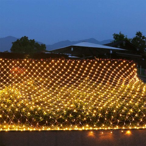 1.5MX1.5M 3x2M 6x4M de Navidad guirnaldas LED Cadena de red de luces de Navidad de hadas fiesta de Navidad de la boda decoración cortina luces ► Foto 1/6