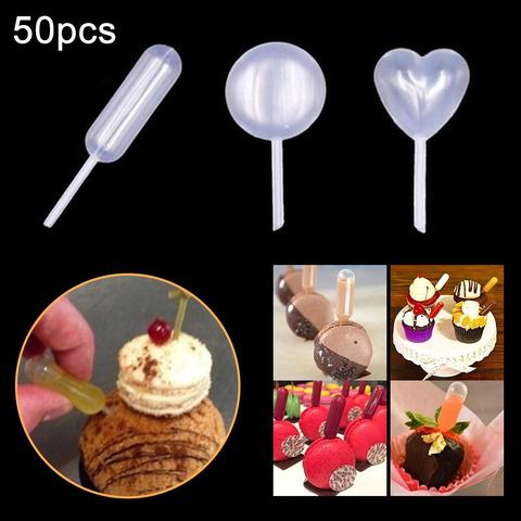 Pipetas de transferencia de plástico desechables con forma de corazón para Cupcakes, fresas, Chocolate y cocina, 4ml, lote de 50 unidades ► Foto 1/6