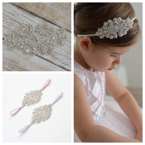 Yundfly Boutique-Diadema de diamantes de imitación para niñas pequeñas, atrezo para fotografía de fiesta, accesorios para el cabello ► Foto 1/5