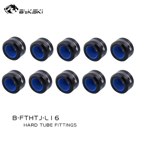 Bykski-accesorios de tubería dura OD 16MM, compresión manual de tubo PETG de 12x16MM, Adaptador Negro, rojo, blanco, dorado, azul G1/4 