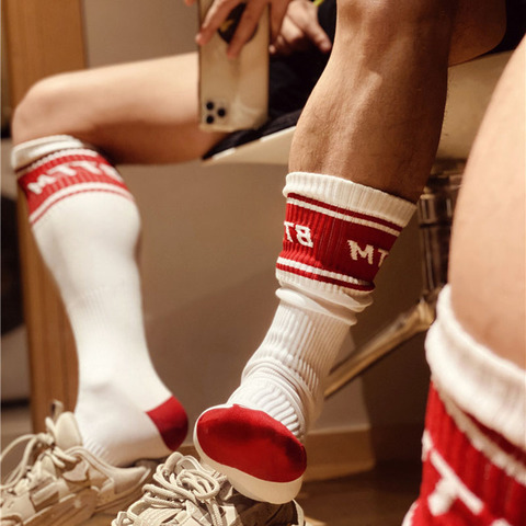 Calcetines deportivos largos de nailon para hombre, calcetín de fútbol, cómodo ► Foto 1/6